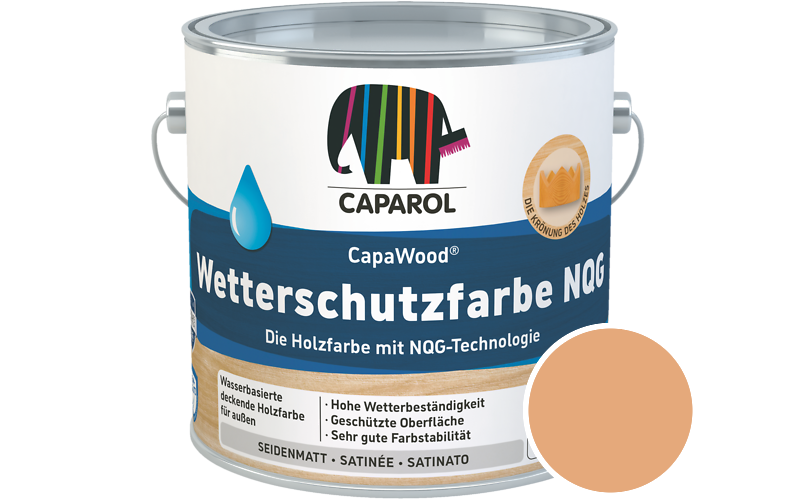 Caparol CapaWood Wetterschutzfarbe NQG 700ml Holzfarbe f�r au�en / Get�nt im Farbton Siena 165