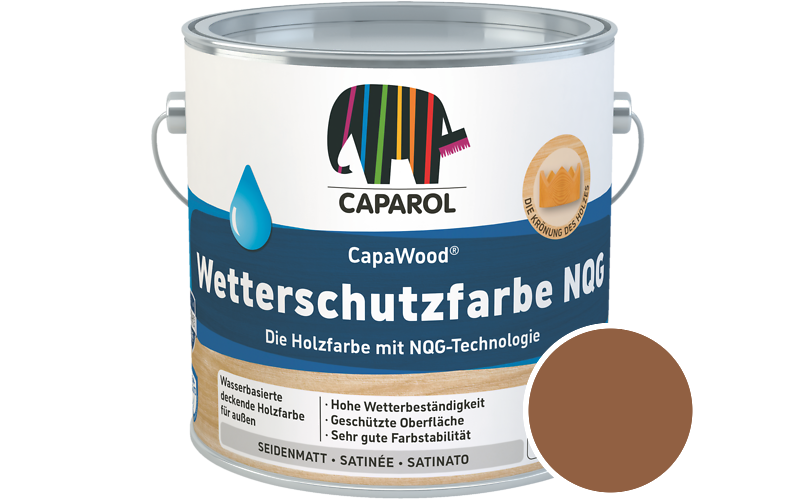 Caparol CapaWood Wetterschutzfarbe NQG 700ml Holzfarbe f�r au�en / Get�nt im Farbton Terra 0