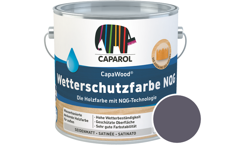 Caparol CapaWood Wetterschutzfarbe NQG 10L Holzfarbe f�r au�en / Get�nt im Farbton Velvet 10