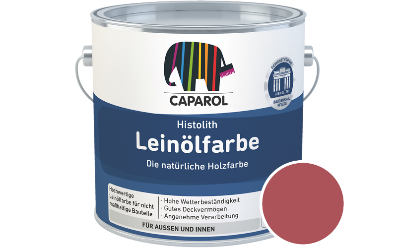 Caparol Histolith Leinlfarbe 2,5L Holzfarbe / Getnt im Farbton Barolo 130