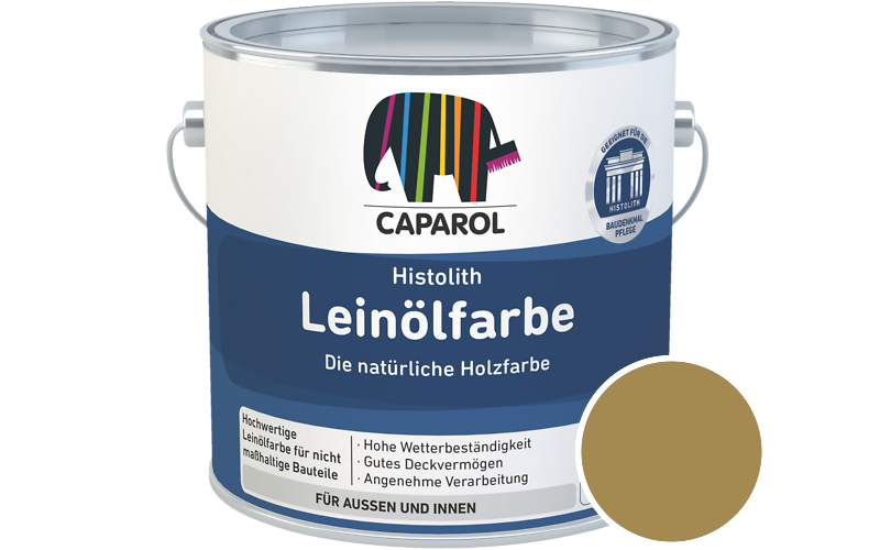 Caparol Histolith Leinlfarbe 10L Holzfarbe / Getnt im Farbton Curcuma 40