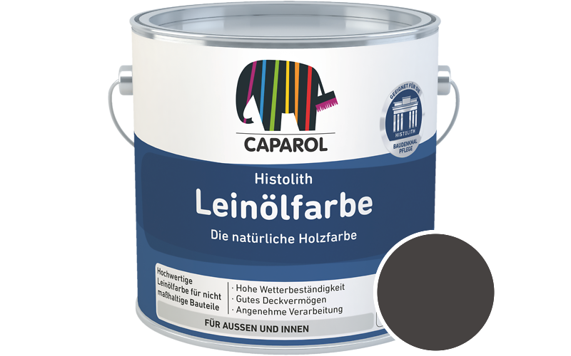 Caparol Histolith Leinlfarbe 2,5L Holzfarbe / Getnt im Farbton Ferro 5