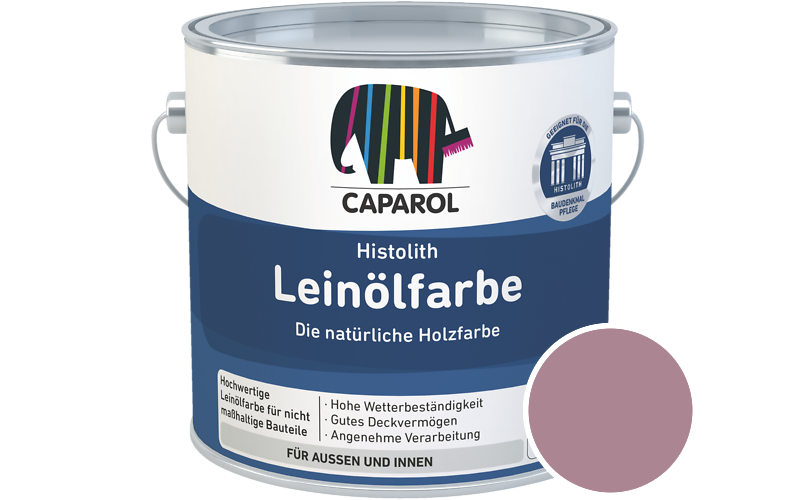 Caparol Histolith Leinlfarbe 2,5L Holzfarbe / Getnt im Farbton Flamenco 105