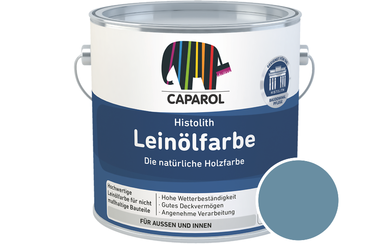 Caparol Histolith Leinlfarbe 2,5L Holzfarbe / Getnt im Farbton Iris 12