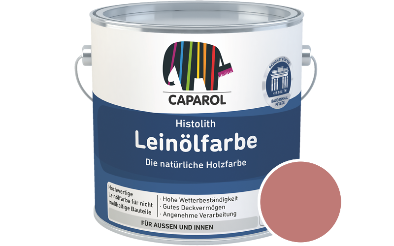 Caparol Histolith Leinlfarbe 2,5L Holzfarbe / Getnt im Farbton Korall 145