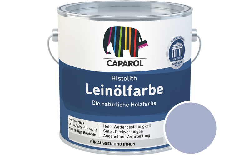 Caparol Histolith Leinlfarbe 2,5L Holzfarbe / Getnt im Farbton Lavendel 130