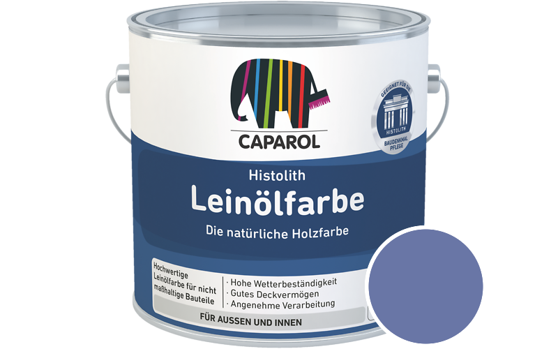 Caparol Histolith Leinlfarbe 2,5L Holzfarbe / Getnt im Farbton Lavendel 175