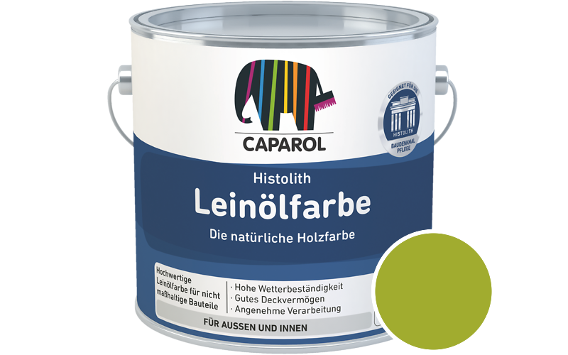 Caparol Histolith Leinlfarbe 2,5L Holzfarbe / Getnt im Farbton Limette 0