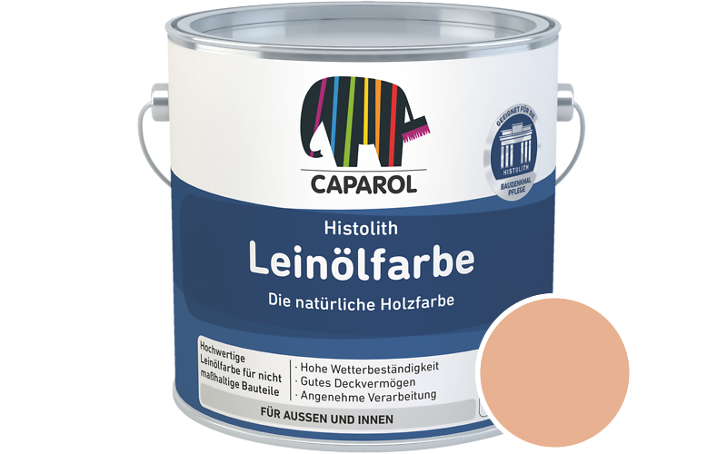 Caparol Histolith Leinlfarbe 2,5L Holzfarbe / Getnt im Farbton Madeira 14