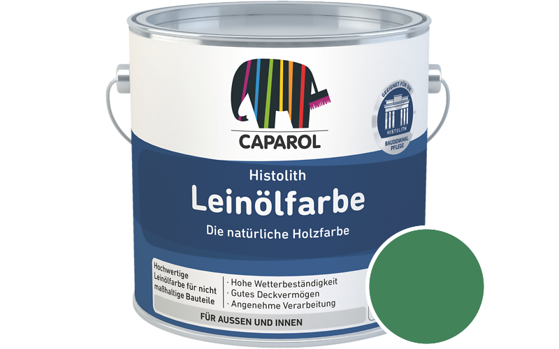 Caparol Histolith Leinlfarbe 10L Holzfarbe / Getnt im Farbton Malachit 100