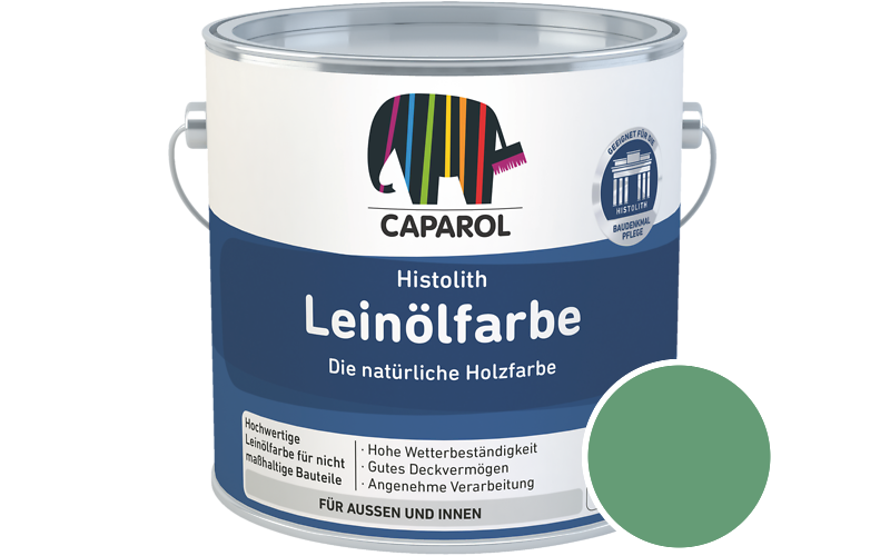 Caparol Histolith Leinlfarbe 2,5L Holzfarbe / Getnt im Farbton Malachit 105