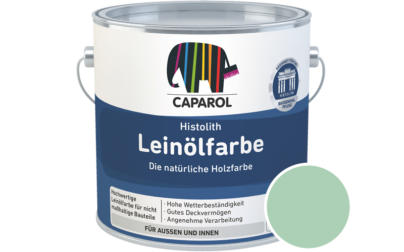 Caparol Histolith Leinlfarbe 1L Holzfarbe / Getnt im Farbton Malachit 115