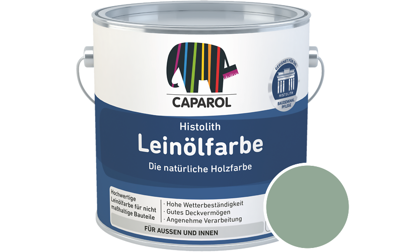Caparol Histolith Leinlfarbe 2,5L Holzfarbe / Getnt im Farbton Malachit 50