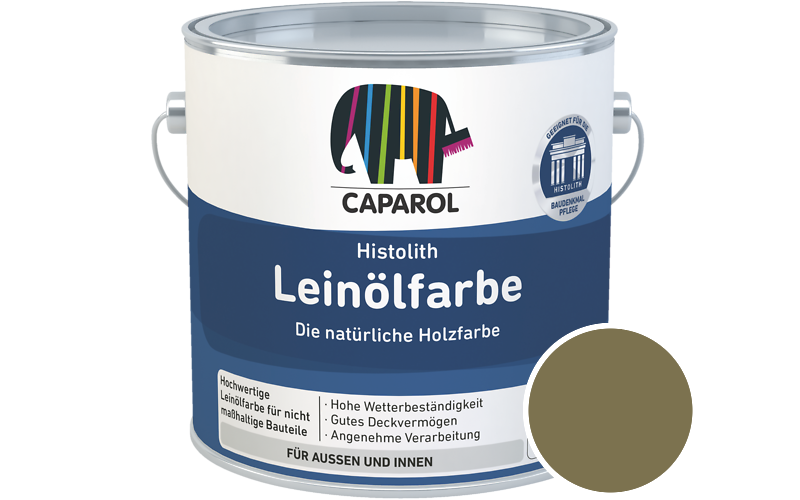 Caparol Histolith Leinlfarbe 2,5L Holzfarbe / Getnt im Farbton Melisse 65