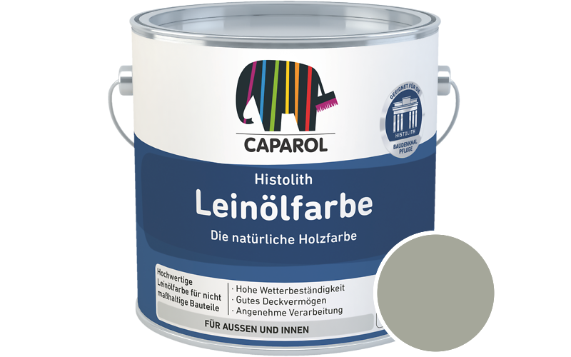 Caparol Histolith Leinlfarbe 2,5L Holzfarbe / Getnt im Farbton Moos 40