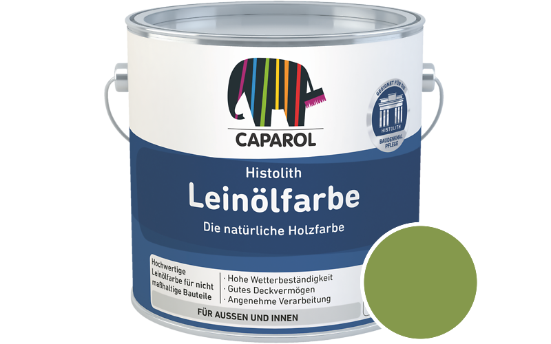 Caparol Histolith Leinlfarbe 10L Holzfarbe / Getnt im Farbton Moos 95