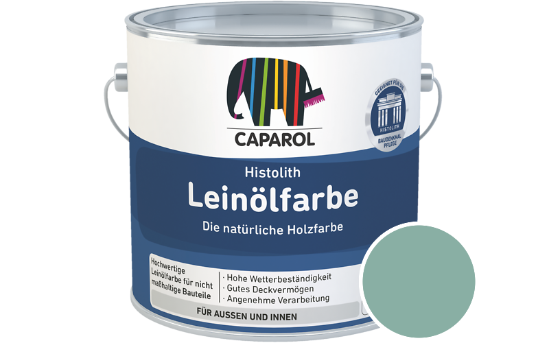 Caparol Histolith Leinlfarbe 2,5L Holzfarbe / Getnt im Farbton Odenwald 13