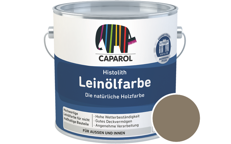 Caparol Histolith Leinlfarbe 2,5L Holzfarbe / Getnt im Farbton Palazzo 135