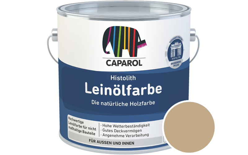 Caparol Histolith Leinlfarbe 2,5L Holzfarbe / Getnt im Farbton Palazzo 200