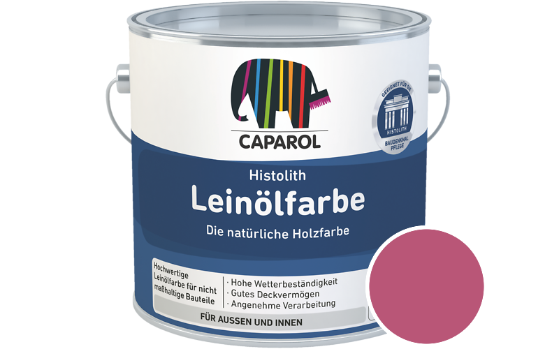 Caparol Histolith Leinlfarbe 10L Holzfarbe / Getnt im Farbton Pink 10
