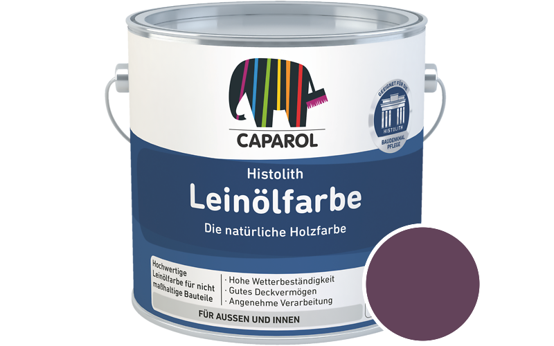 Caparol Histolith Leinlfarbe 2,5L Holzfarbe / Getnt im Farbton Pink 25
