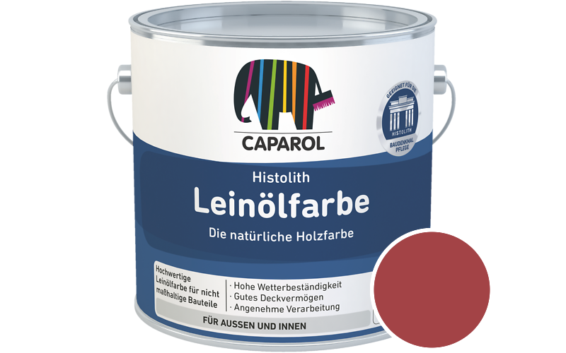 Caparol Histolith Leinlfarbe 10L Holzfarbe / Getnt im Farbton RAL 3031 Orientrot