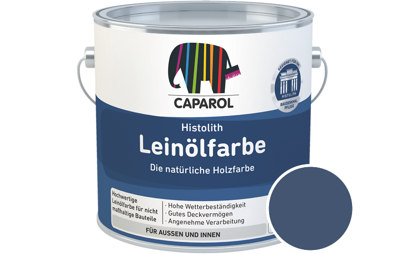 Caparol Histolith Leinlfarbe 2,5L Holzfarbe / Getnt im Farbton RAL 5000 Violettblau