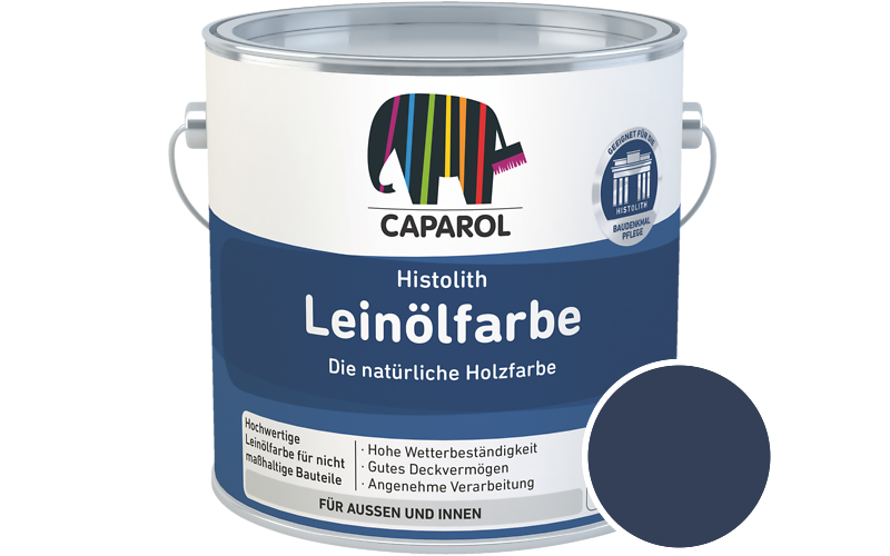 Caparol Histolith Leinlfarbe 1L Holzfarbe / Getnt im Farbton RAL 5003 Saphirblau