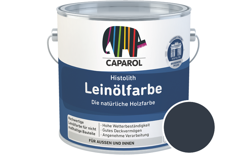 Caparol Histolith Leinlfarbe 1L Holzfarbe / Getnt im Farbton RAL 5011 Stahlblau