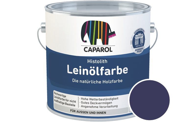 Caparol Histolith Leinlfarbe 1L Holzfarbe / Getnt im Farbton RAL 5022 Nachtblau