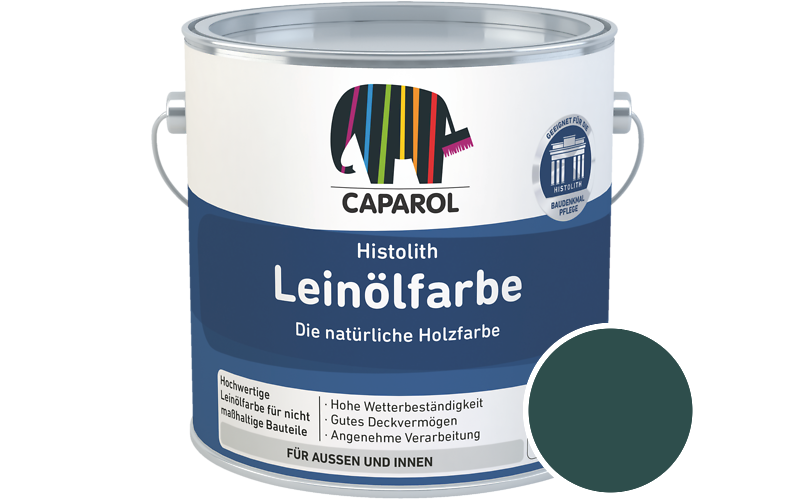 Caparol Histolith Leinlfarbe 2,5L Holzfarbe / Getnt im Farbton RAL 6004 Blaugrn