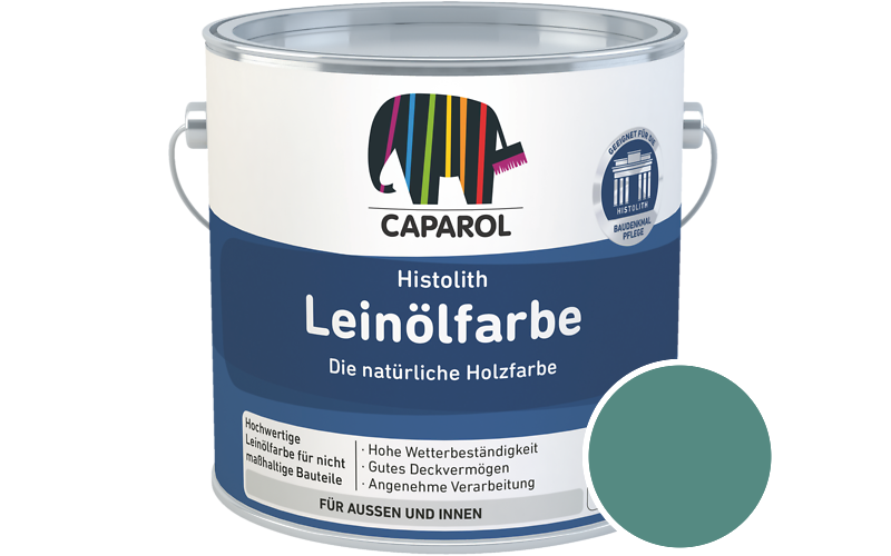 Caparol Histolith Leinlfarbe 1L Holzfarbe / Getnt im Farbton RAL 6033 Minttuerkis