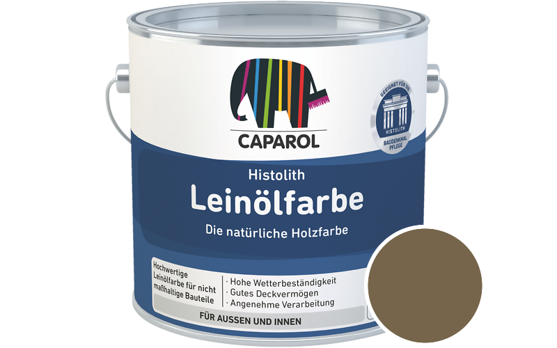 Caparol Histolith Leinlfarbe 1L Holzfarbe / Getnt im Farbton RAL 7008 Khakigrau