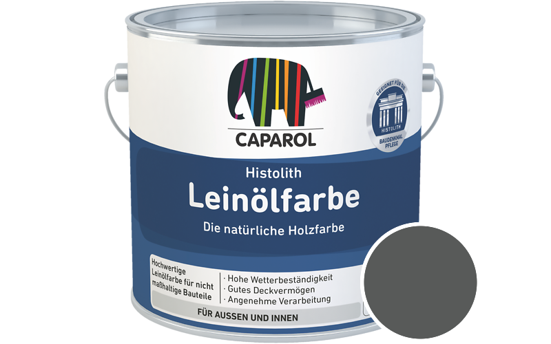 Caparol Histolith Leinlfarbe 1L Holzfarbe / Getnt im Farbton RAL 7043 Verkehrsgrau B