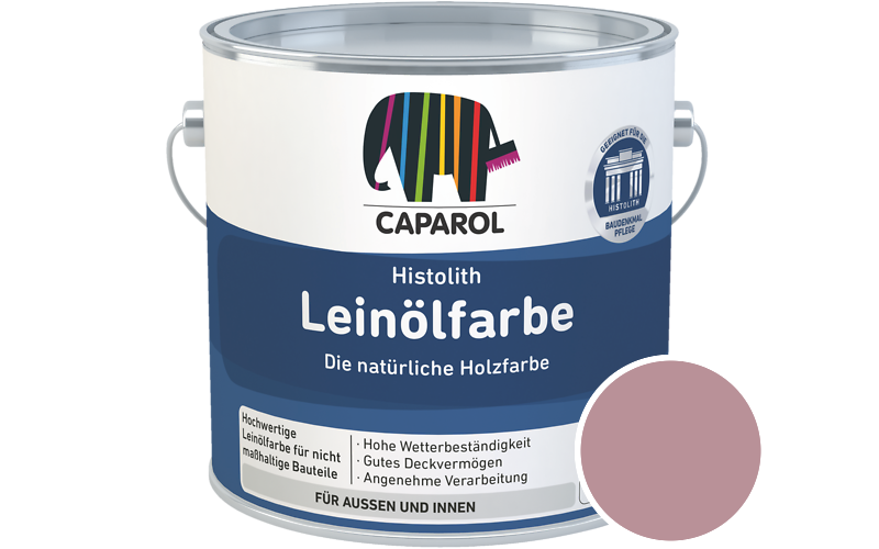 Caparol Histolith Leinlfarbe 1L Holzfarbe / Getnt im Farbton Rose 80