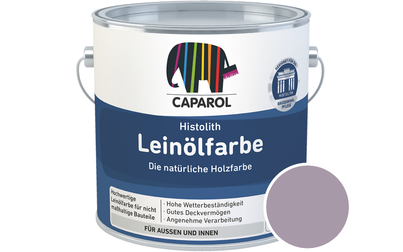 Caparol Histolith Leinlfarbe 2,5L Holzfarbe / Getnt im Farbton Viola 45