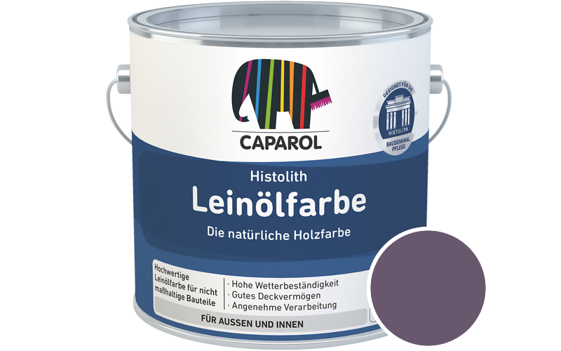 Caparol Histolith Leinlfarbe 2,5L Holzfarbe / Getnt im Farbton Viola 65
