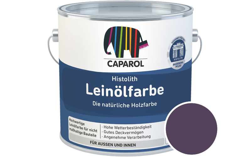 Caparol Histolith Leinlfarbe 2,5L Holzfarbe / Getnt im Farbton Viola 95