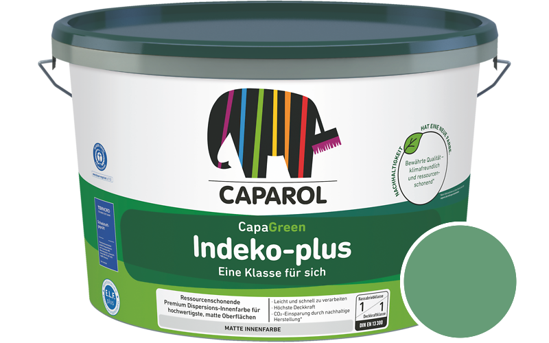 Caparol Indeko-plus 1,25L Innenfarbe / Getnt im Farbton Malachit 105
