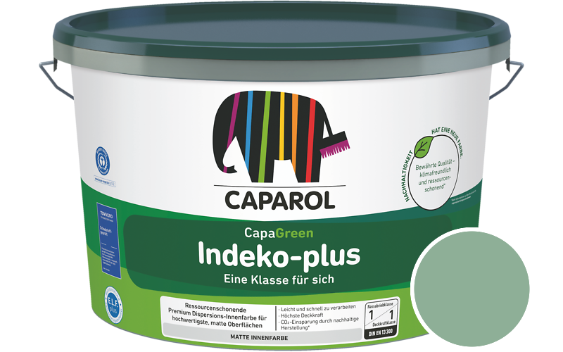 Caparol Indeko-plus 1,25L Innenfarbe / Getnt im Farbton Malachit 80
