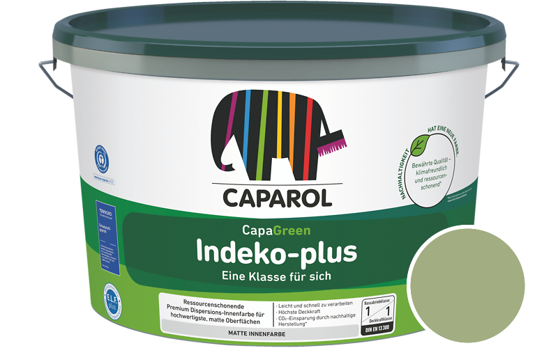 Caparol Indeko-plus 2,5L Innenfarbe / Getnt im Farbton Moos 105