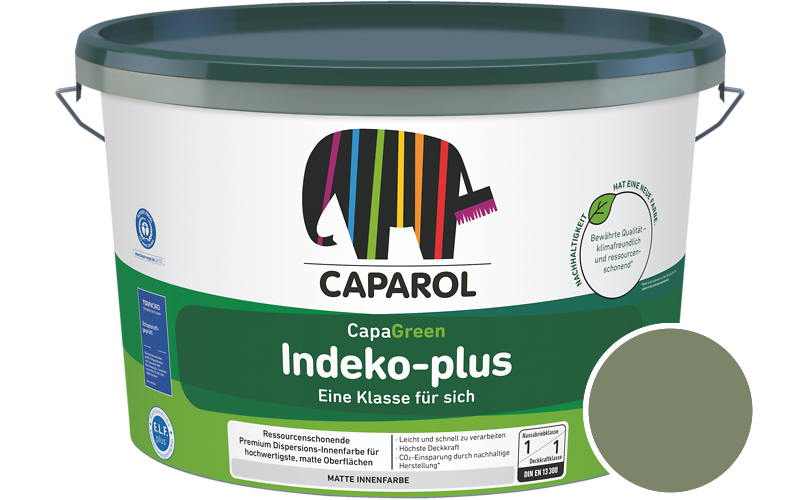 Caparol Indeko-plus 1,25L Innenfarbe / Getnt im Farbton Moos 65