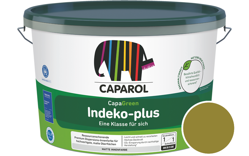 Caparol Indeko-plus 1,25L Innenfarbe / Getnt im Farbton Oliv 25