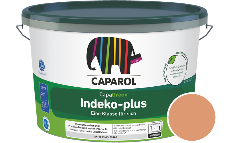 Caparol Indeko-plus 12,5L Innenfarbe / Getnt im Farbton Papaya 105