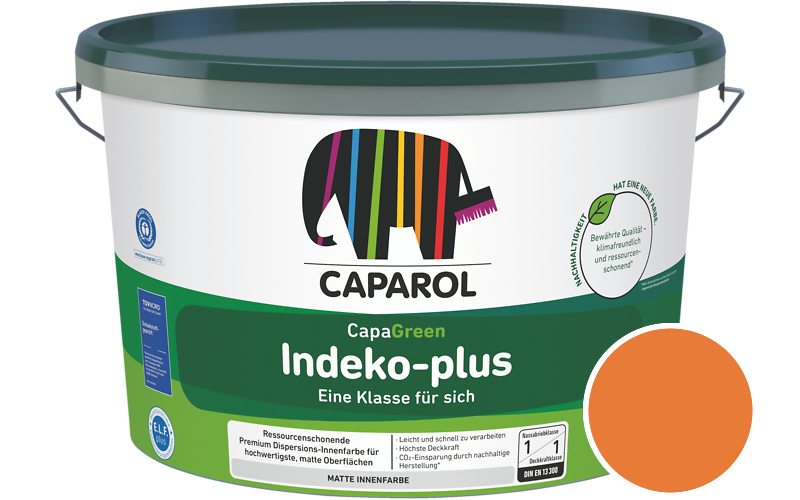 Caparol Indeko-plus 2,5L Innenfarbe / Getnt im Farbton Papaya 125