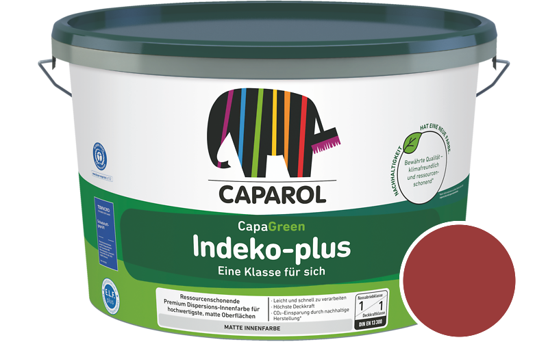 Caparol Indeko-plus 2,5L Innenfarbe / Getnt im Farbton RAL 3001 Signalrot