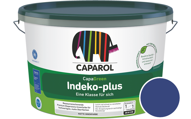 Caparol Indeko-plus 2,5L Innenfarbe / Getnt im Farbton RAL 5002 Ultramarinblau