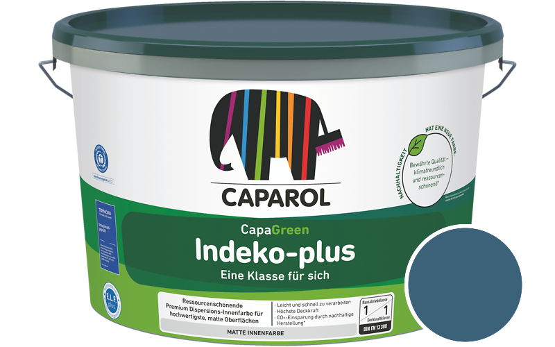 Caparol Indeko-plus 2,5L Innenfarbe / Getnt im Farbton RAL 5009 Azurblau