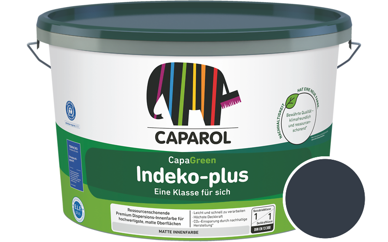 Caparol Indeko-plus 12,5L Innenfarbe / Getnt im Farbton RAL 5011 Stahlblau