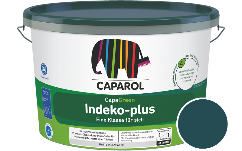 Caparol Indeko-plus 2,5L Innenfarbe / Getnt im Farbton RAL 5020 Ozeanblau